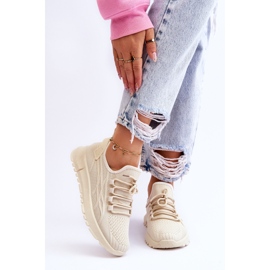 FB2 Naisten Slip-on urheilukengät Tennarit Beige Rosett 1