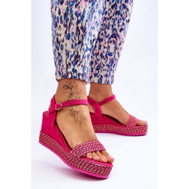 Klassiset naisten kiila sandaalit Fuchsia Malmo vaaleanpunainen 2