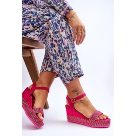 Klassiset naisten kiila sandaalit Fuchsia Malmo vaaleanpunainen 7