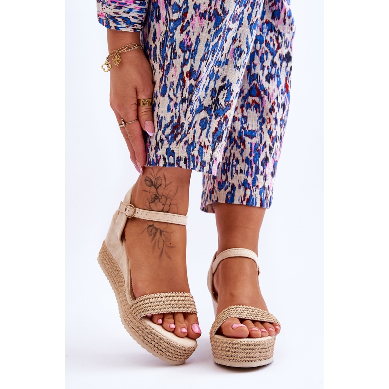 Klassiset naisten kiila sandaalit beige Malmo ruskea 1