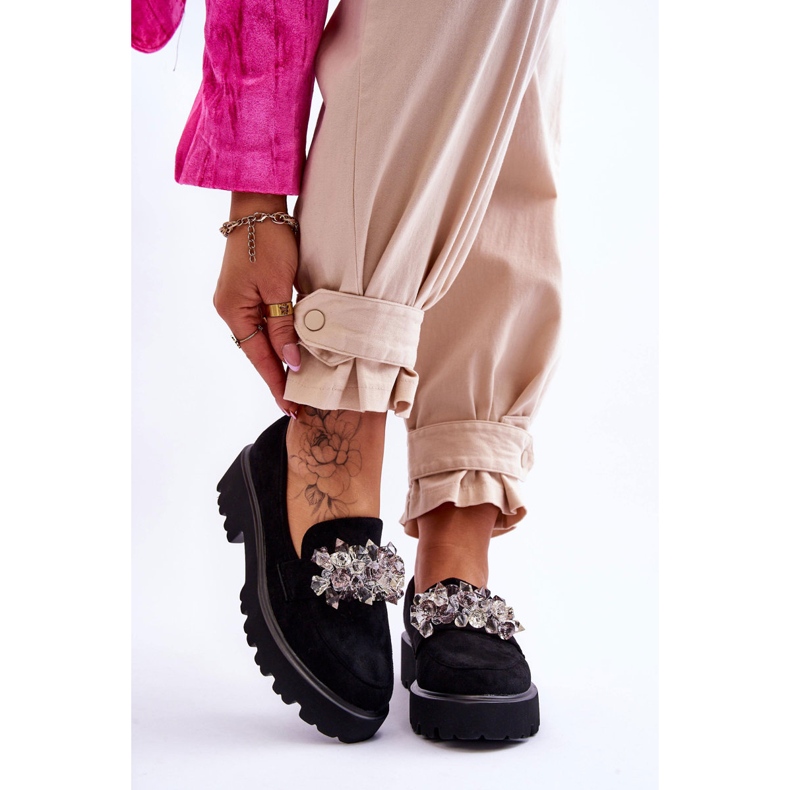 FB2 Naisten koristeelliset loaferit, musta Brenda 1