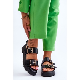 FB2 Mukavat nahkaiset sandaalit, musta Alayah 1