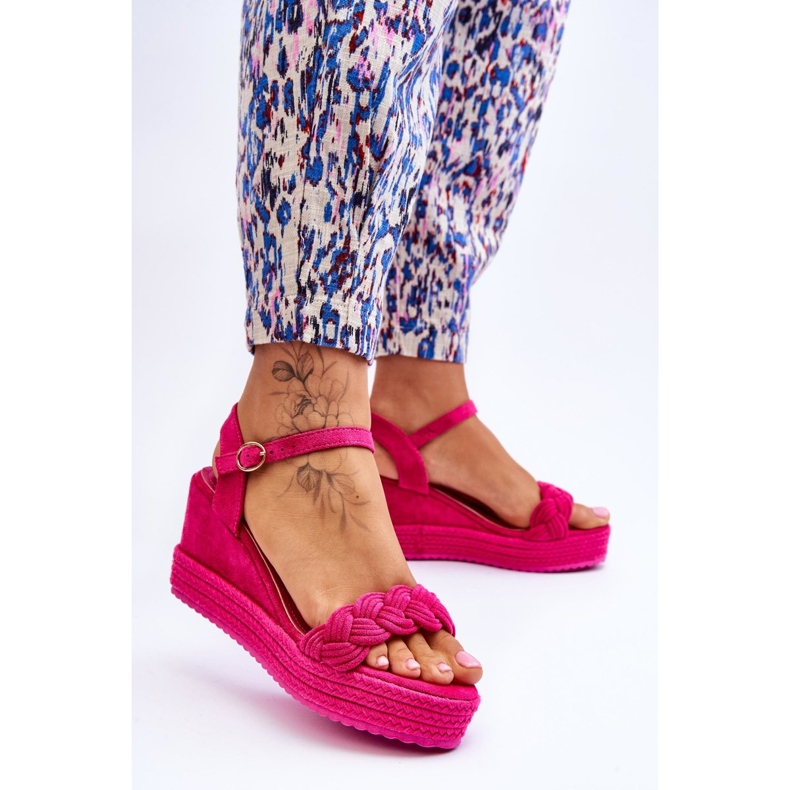 FB2 Klassiset Fuchsia Denisse Suede Wedge sandaalit vaaleanpunainen 2