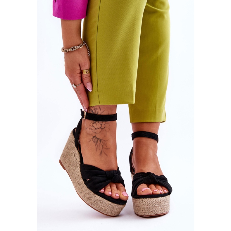 Naisten kiila sandaalit musta Kendall 1