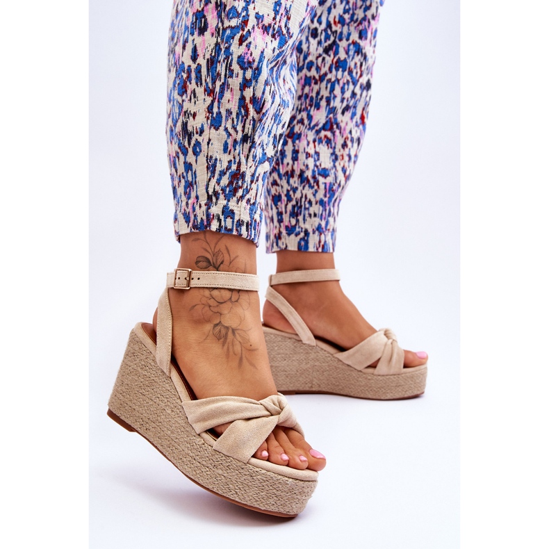 Naisten wedge sandaalit beige Kendall ruskea 2