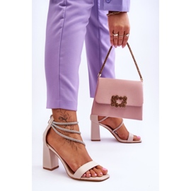 FJ1 Muodikkaat sandaalit, joissa on zirkonia beige Carma ruskea 2