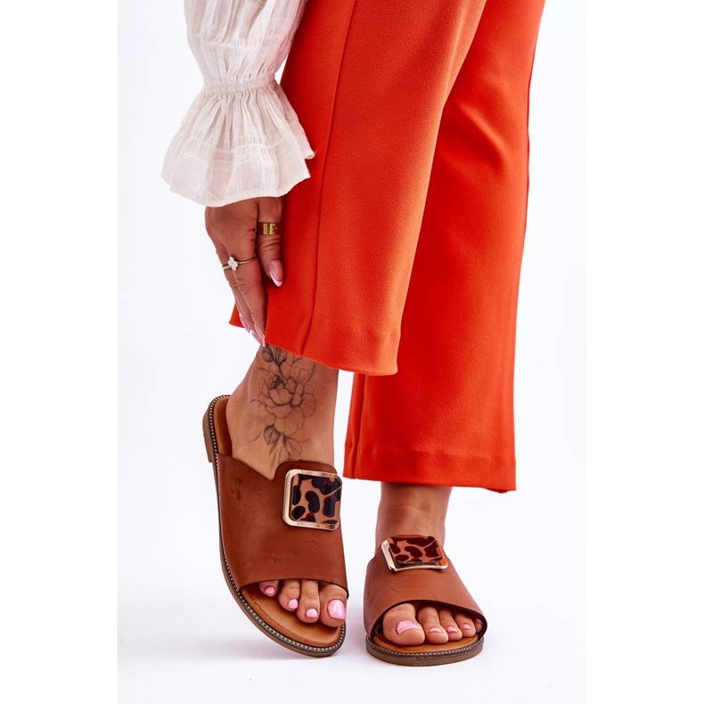 FJ1 Naisten tossut, joissa koriste-elementti Camel Leonia ruskea 1