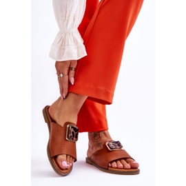 FJ1 Naisten tossut, joissa koriste-elementti Camel Leonia ruskea 2