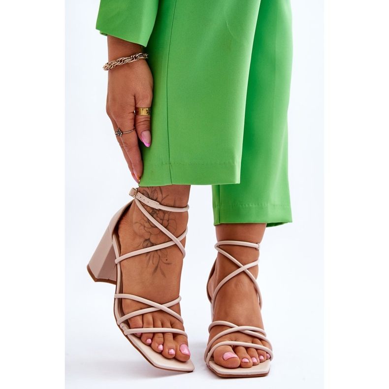 FJ1 Muodikkaat nahkaiset sandaalit Beiget Primma-korkokengät ruskea 1