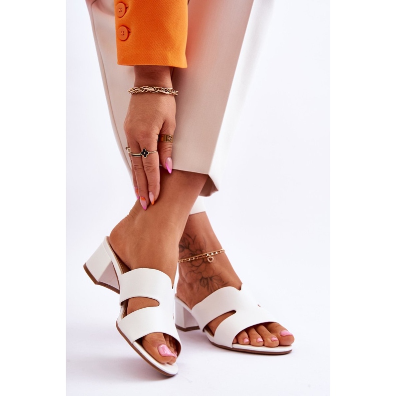 FJ1 Klassiset matalakorkoiset nahkasandaalit White Miley valkoinen 2