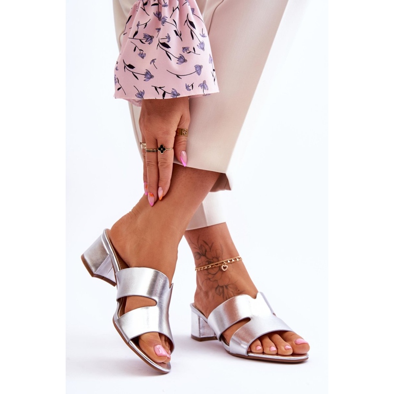 Klassiset matalakorkoiset hopeiset Miley nahkatossut hopea 2