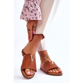 FJ1 Naisten klassiset Camel Bertha -koristetut tossut ruskea 2