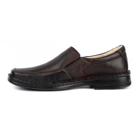 WASAK Miesten nahkaiset slip-on kengät 0114W ruskea 1