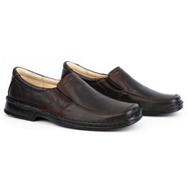 WASAK Miesten nahkaiset slip-on kengät 0114W ruskea 2