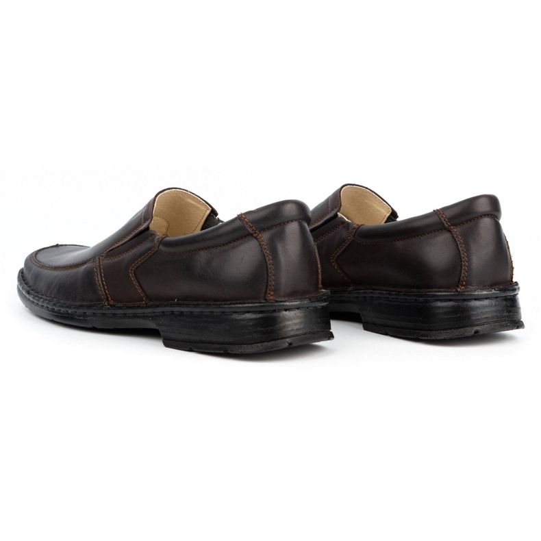WASAK Miesten nahkaiset slip-on kengät 0114W ruskea 4