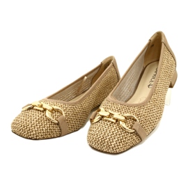 Naisten balettitassut Caprice 9-22503-20 311 Bark Comb beige 3