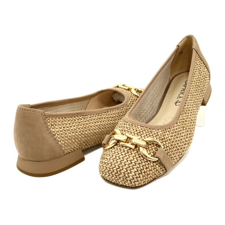 Naisten balettitassut Caprice 9-22503-20 311 Bark Comb beige 4