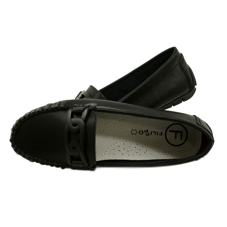 Naisten nahkaiset loaferit Filippo DP4547 musta 5