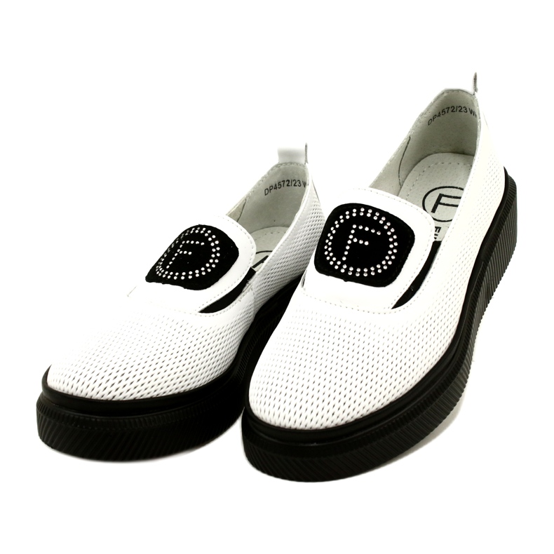 Filippo Valkoiset tyylikkäät nahkaiset naisten kengät DP4572/23 WH valkoinen 3