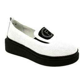 Filippo Valkoiset tyylikkäät nahkaiset naisten kengät DP4572/23 WH valkoinen 1