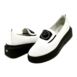 Filippo Valkoiset tyylikkäät nahkaiset naisten kengät DP4572/23 WH valkoinen 4