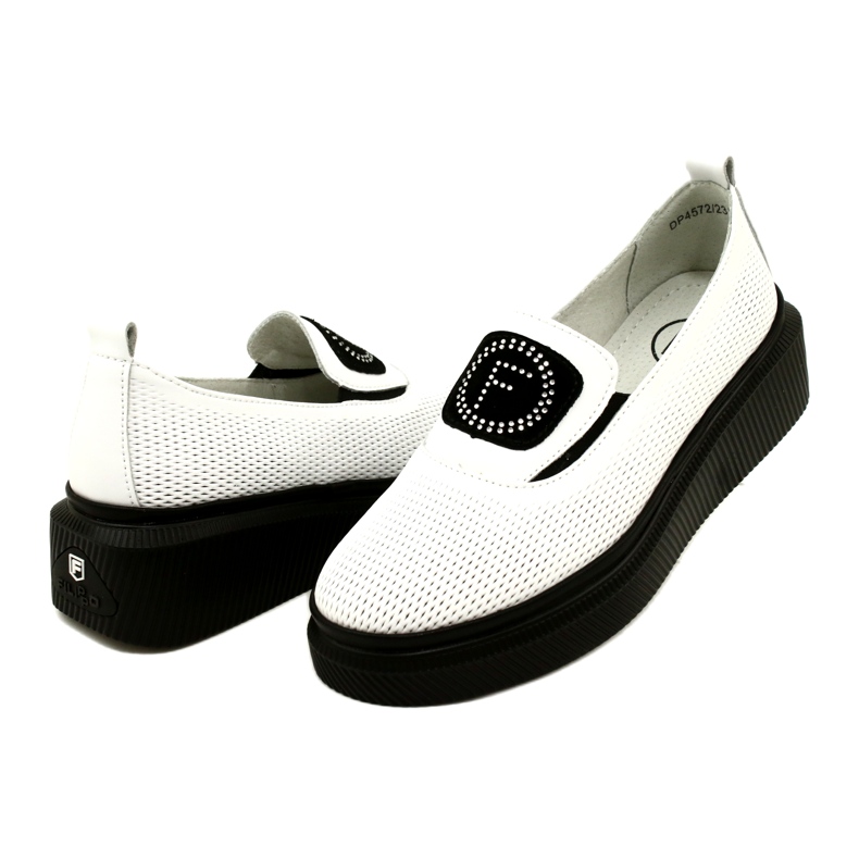 Filippo Valkoiset tyylikkäät nahkaiset naisten kengät DP4572/23 WH valkoinen 4