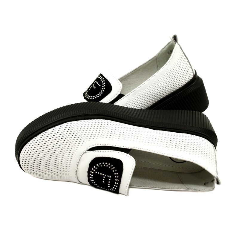 Filippo Valkoiset tyylikkäät nahkaiset naisten kengät DP4572/23 WH valkoinen 5