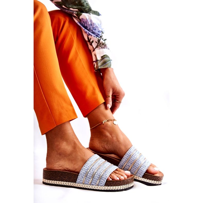 S.Barski Naisten klassiset varvastossut ketjulla, sininen 7