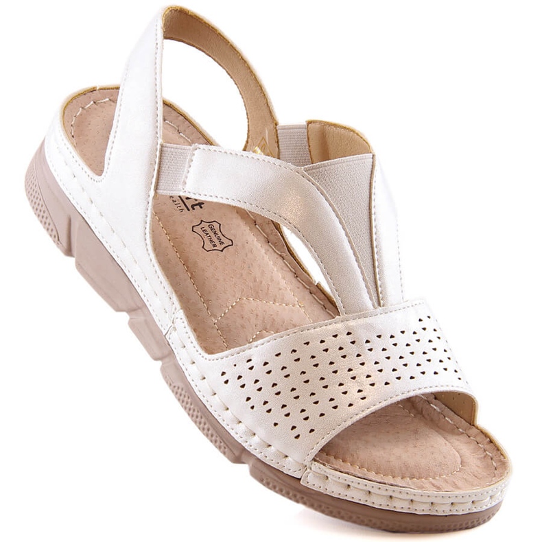 Evento Mukavat naisten slip-on sandaalit kuminauhalla Unisoft 5771 beige 1
