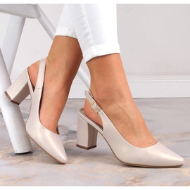 Naisten sandaalit pylvään beige-helmi Sergio Leone SK162 1