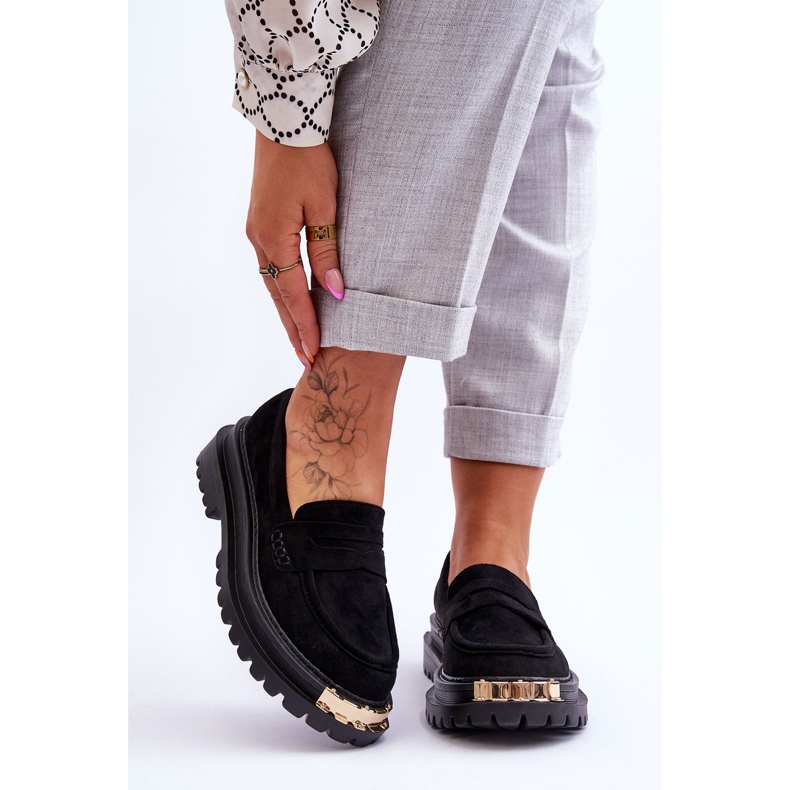 Klassiset mokkanahkaiset loaferit mustalla Monaro-koristeella 1