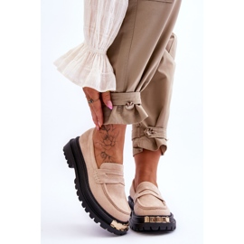 Klassiset mokkanahkaiset loaferit beigellä Monaro-koristeella 1