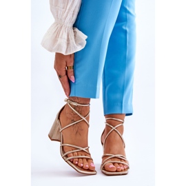 FJ1 Muodikkaat nahkaiset naisten sandaalit Kultaiset Primma-korkokengät kultainen 1