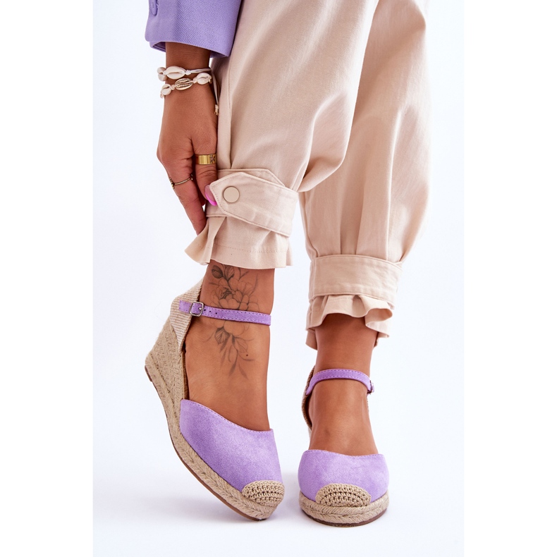 FJ1 Suede Espadrilles Wedge Sandals Purple Cammer violetti 1