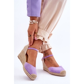 FJ1 Suede Espadrilles Wedge Sandals Purple Cammer violetti 2