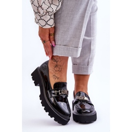 FJ1 Lakatut mokasiinit Black Glory Platform -koristeella musta 1