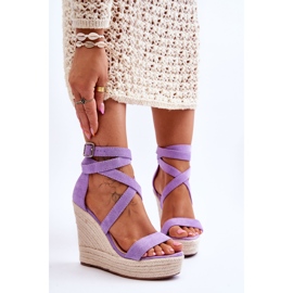 FJ1 Mukavat Lemira Violet High Wedge -sandaalit violetti 1
