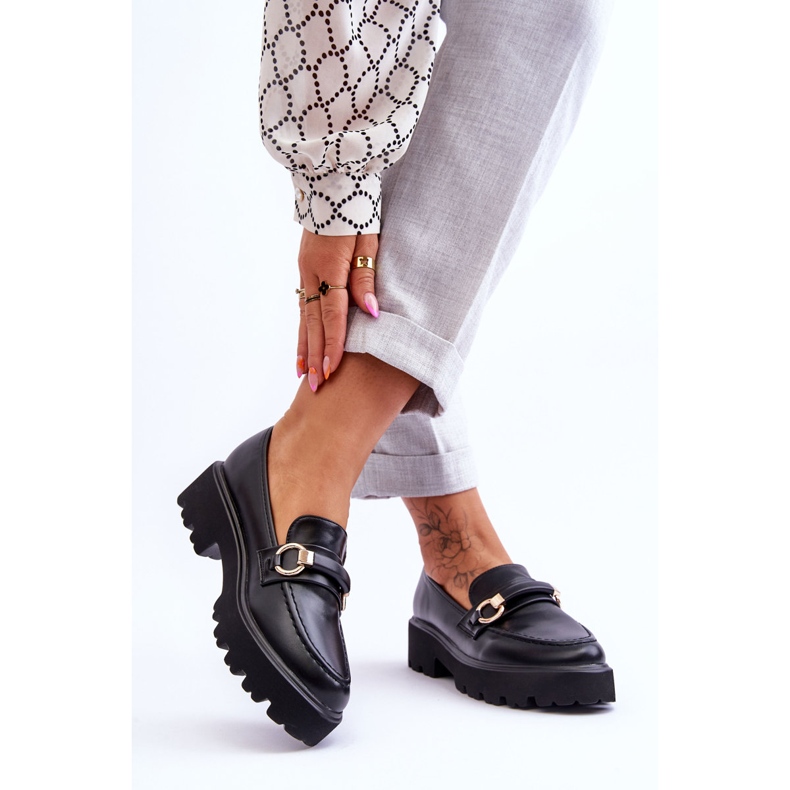 Naisten nahkaiset loaferit, musta Camerin 1