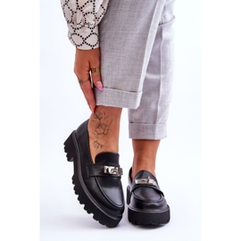 Nahkaiset mokkasiinit, joissa on alustan koristelu musta loisto 1