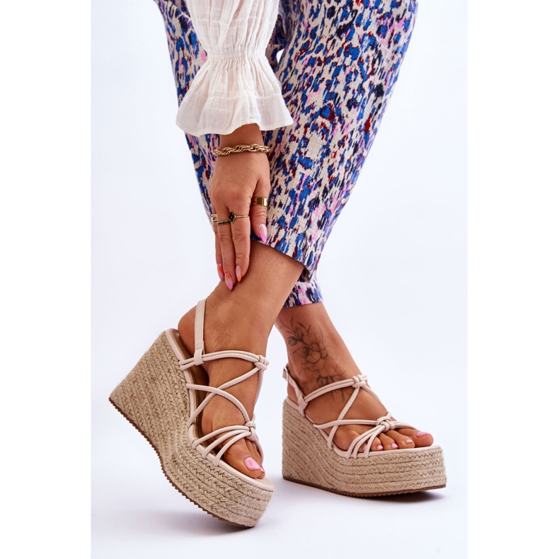 Nessia Muodikkaat Wedge sandaalit Beigellä ruskea 2