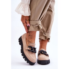 Vinceza Naisten mokkanahkaiset housut Beige Bennett musta 1