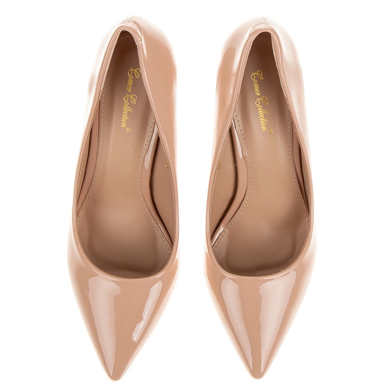 Comer Tyylikkäät lakatut korkokengät ruskea 1