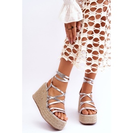 Margaritt Silver Wedge -sandaalit hopea 1