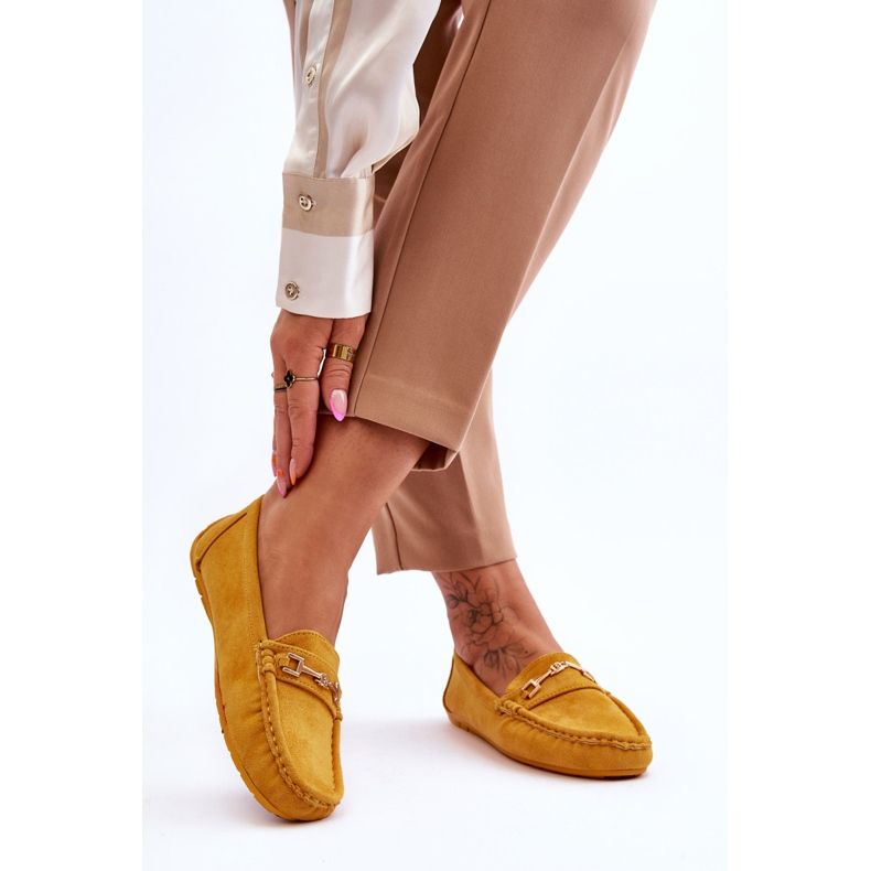 FJ1 Mokkahousut keltaisella Eleina-koristeella keltainen 2