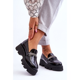 Muodikkaat loaferit lavalle ja koristelu Laura Messi 2600 musta 2