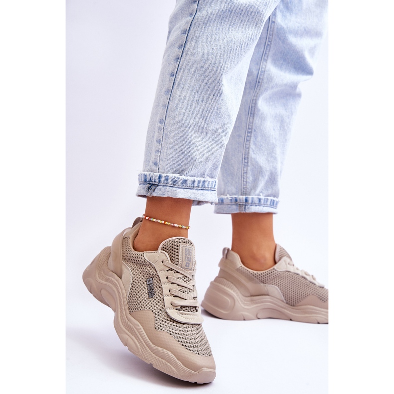 Naisten Memory Foam System Big Star -kankaiset urheilukengät LL274A066 beige 2