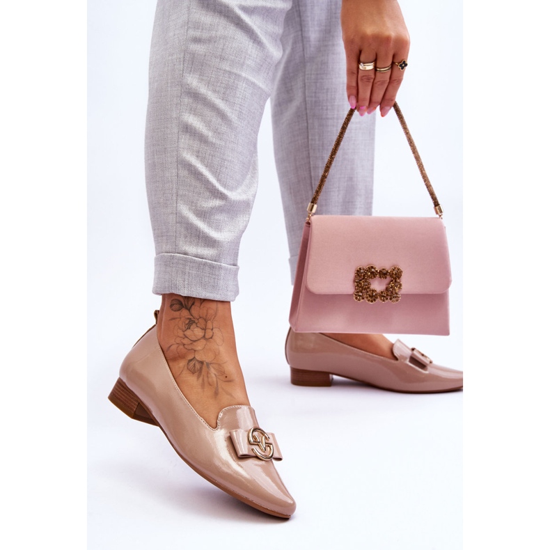 Vinceza Patentti matalakorkoiset loaferit beige Asselia 2