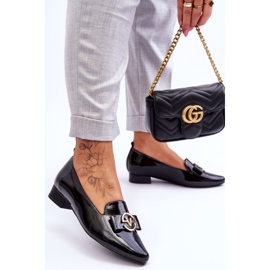 Vinceza Musta Patent Low Heel Loafers Asselia 2