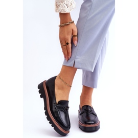 Vinceza Naisten nahkaiset loaferit lavalle, jossa on koristelu musta Jonett 1