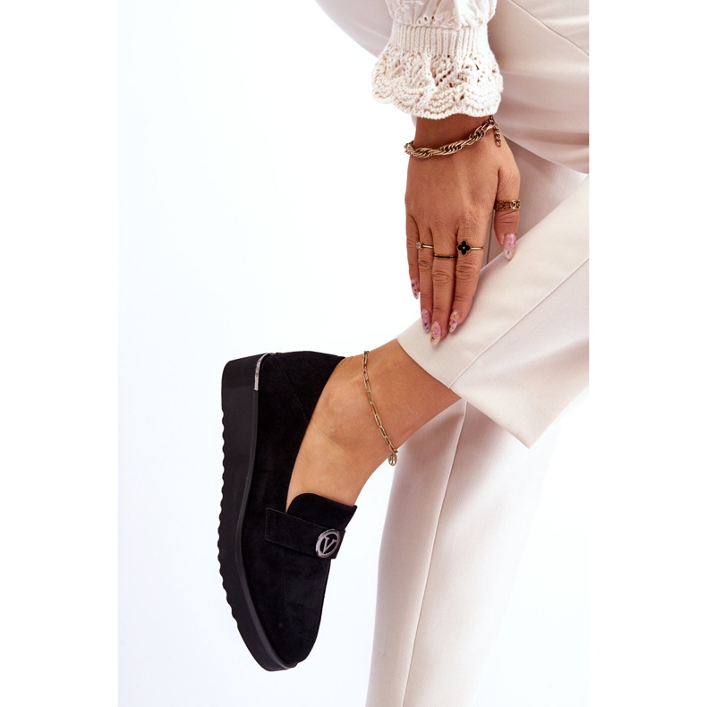 Vinceza Naisten mokkanahka, matala kiilahousu, musta Synthia 2